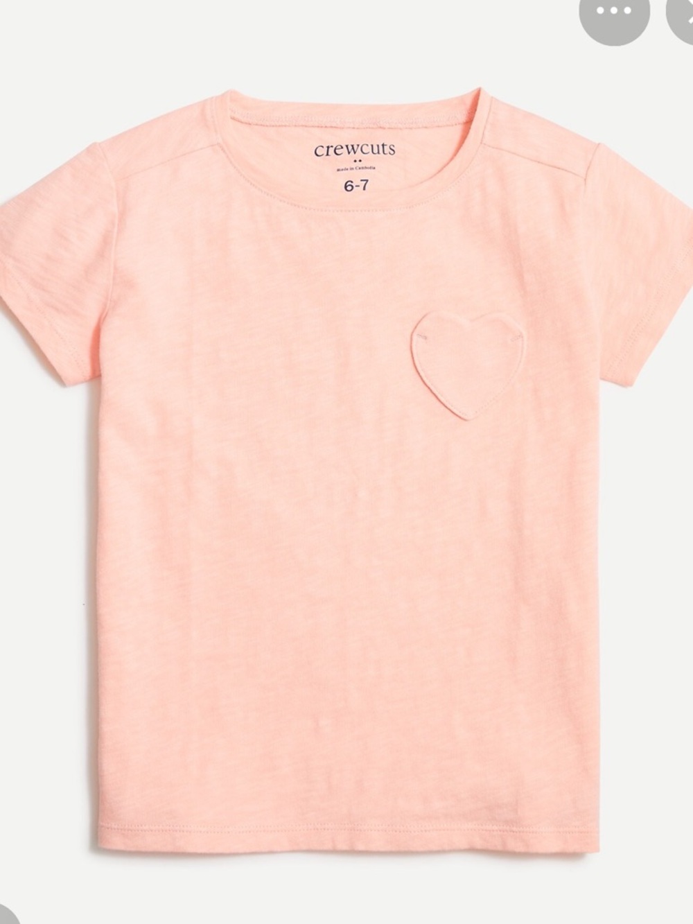 Crewcuts heart pocket tee pale pink